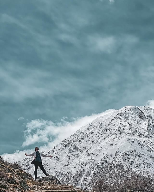 Jitesh exploring a mountain landscape