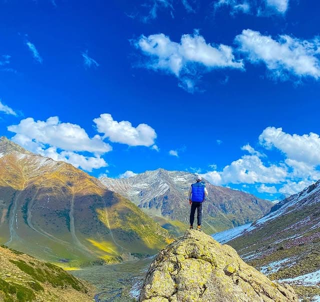 Snow-covered mountain adventure
